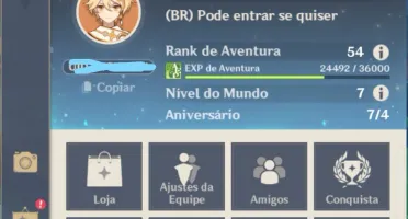 CONTA GENSHIN AR 54 COM 5 PERSONAGENS 5 ESTRELAS