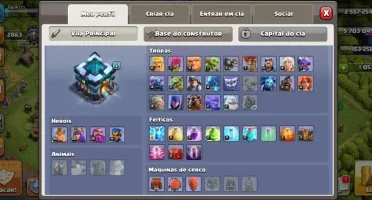 Conta de clash of clans Full cv12 e recém upada pro cv13