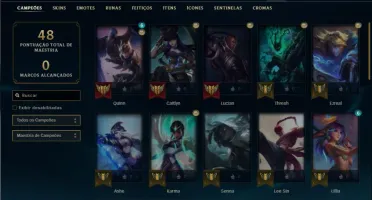 Conta Diamante 1 com 40 Champs e 11 Skins + 5 Fragmentos