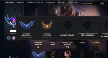 Conta Diamante 1 com 40 Champs e 11 Skins + 5 Fragmentos