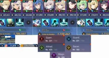 V>Conta Grand Chase Mobile Level 164 + IO Traje de Banho