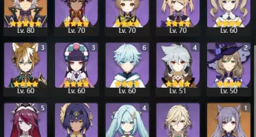 Genshin Impact endgame 20 heróis 5*, 9 armas 5*, 27 resinas