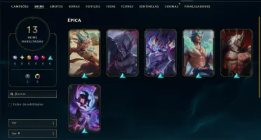 Bronze 1 com 80 Champs e 13 Skins ( Mais de 50 Jogos )