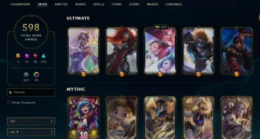 Conta lol com 598 skins