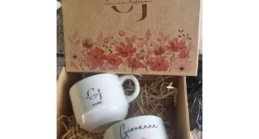 Kit 2 Xícaras e Caixa MDF Personalizadas