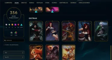 Conta 2013 - Main katarina com todos campeões e 356 skins