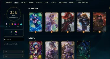 Conta 2013 - Main katarina com todos campeões e 356 skins