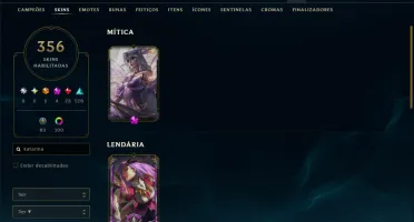 Conta 2013 - Main katarina com todos campeões e 356 skins