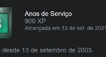 CONTA ANTIGA STEAM 21 ANOS (13 SETEMBRO DE 2003) 5 E 10 ANOS