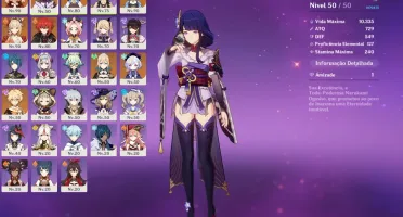 Conta geshin nivel 53 -raiden Yoimiya klee ayaka Ganyu e+