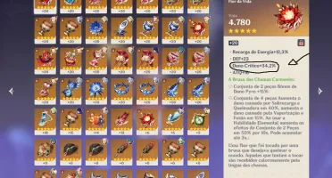 Conta geshin nivel 53 -raiden Yoimiya klee ayaka Ganyu e+