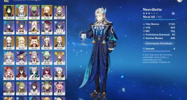 Conta Genshin Ar 53 - Ayaka, Neuvillette, Kazuha, Klee