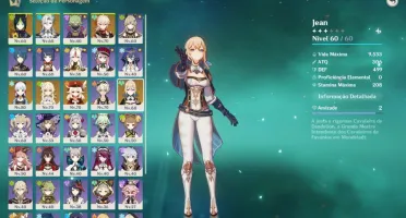 Conta Genshin Ar 53 - Ayaka, Neuvillette, Kazuha, Klee