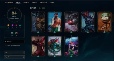 CONTA PRATA IV - LVL 42 - 136 Campeões - 84 skins