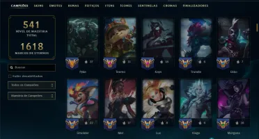 Bronze 4 com TODOS os Champs e 283 Skins +6 Prestigios