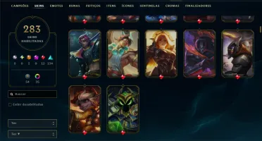 Bronze 4 com TODOS os Champs e 283 Skins +6 Prestigios
