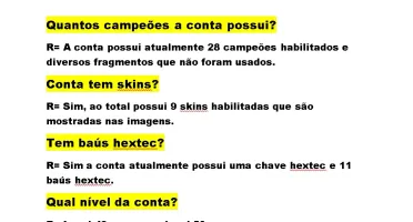 Vendo conta de LOL - LVL 49 com 9 skins