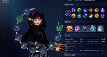 Mir4 SA14 Arqueira LVL 70 81K poder 1 Pet épico Torres Upada