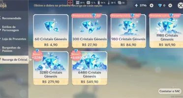 Conta Genshin 12 Personage 5* - 5 armas 5* - Quase todos 4*