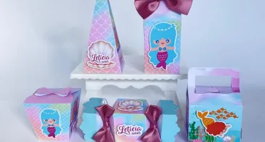 Kit Festa 20 Lembrancinhas Sereia Personalizadas