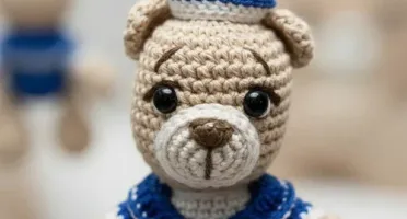 Móbile Urso Marinheiro em Amigurumi