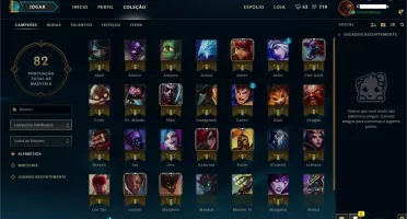Conta de Gold 5, MMR normal, Honra 2, 54 Champs, Varias Skin