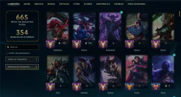 Diamante 1 com TODOS os Champs e 84 Skins ( 75 PDL )