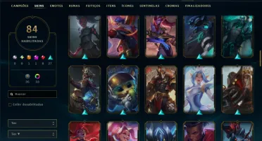 Diamante 1 com TODOS os Champs e 84 Skins ( 75 PDL )