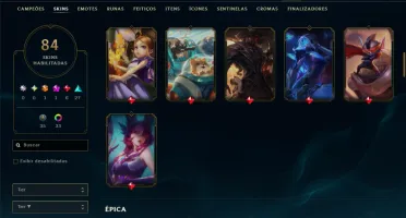 Diamante 1 com TODOS os Champs e 84 Skins ( 75 PDL )