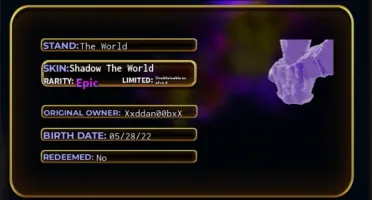 Your Bizarre Adventur: Skin Lemited Shadow The World