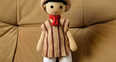 Boneco Gaúcho em amigurumi