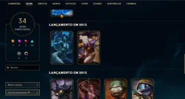 Conta Platina IV com 34 skins habilitadas + de 80 campeões
