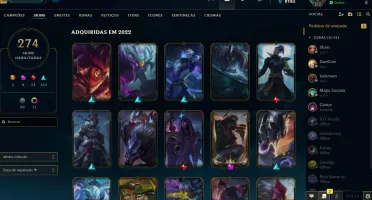 Conta lol 270 skins +9 skins prestígio(leva email original)