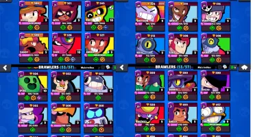 53 brawlers no total + 165 gemas / 23 mil troféus