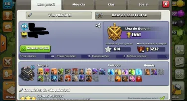 CONTA CLASH OF CLANS CV9 98% FULL
