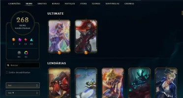 Conta Platina, Honra 4, 268 skins, incluindo ultimate.