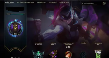 Conta Platina, Honra 4, 268 skins, incluindo ultimate.