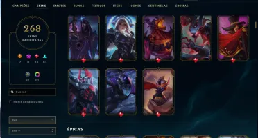 Conta Platina, Honra 4, 268 skins, incluindo ultimate.