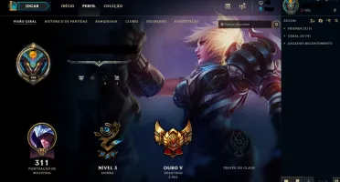 Conta: Ouro V / LvL 100/ / 77 Campeões / 21 Skins / Etc..