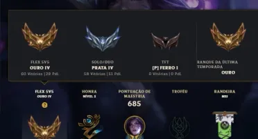 Conta de lol Elo: PRATA 4 (SOLOQ) OURO 4 (FLEX) 3 SKINS ULT