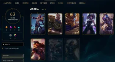 platina, com todos os champ, 62 SKINS, ANNIE GÓTICA