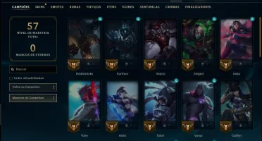 Unranked com 40 CHamps e 3 Skins