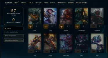 Unranked com 40 CHamps e 3 Skins