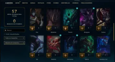 Unranked com 40 CHamps e 3 Skins
