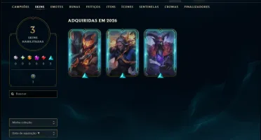Unranked com 40 CHamps e 3 Skins