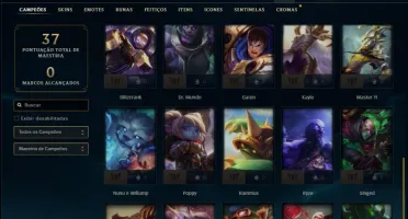 Conta Unranked (ex Platina) com 35 Champs e 6 Skins