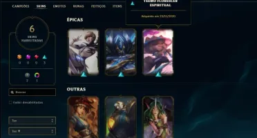 Conta Unranked (ex Platina) com 35 Champs e 6 Skins