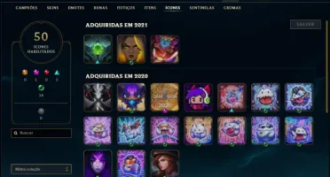 Conta Unranked (ex Platina) com 35 Champs e 6 Skins