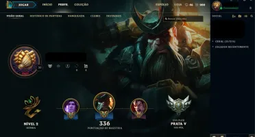 ACC Do lol Prata V e com 100 champs e 96 skin legais