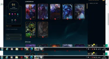 Conta LoL todos os campeões 91 skins Platina 3